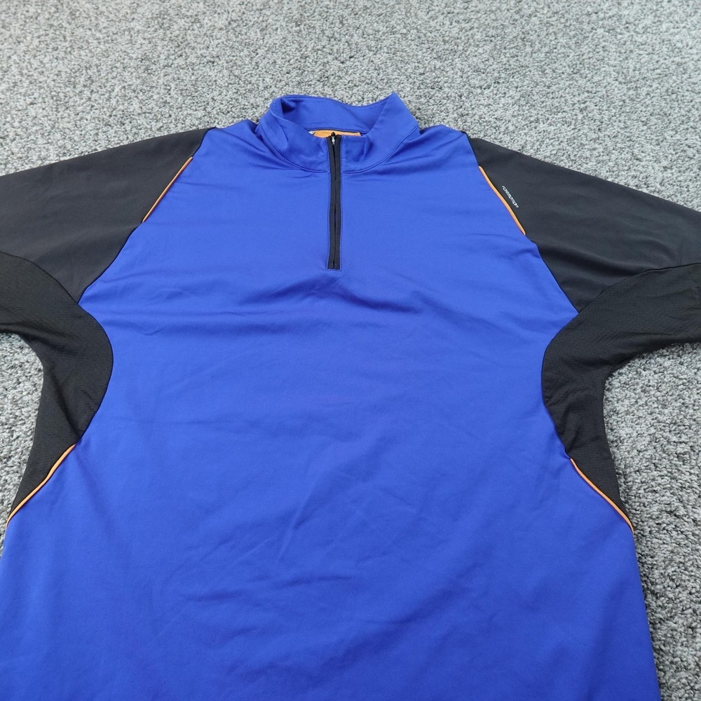 Adidas Shirt Mens M Blue 1/4 Zip Short Sleeve Run Gym Workout Cycling Jersey Y2K